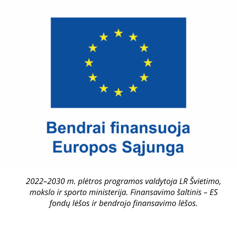 2022–2030 m. plėtros programos valdytoja LR Švietimo, mokslo ir sporto ministerija. Finansavimo šaltinis – ES fondų lėšos ir bendrojo finansavimo lėšos. (2)